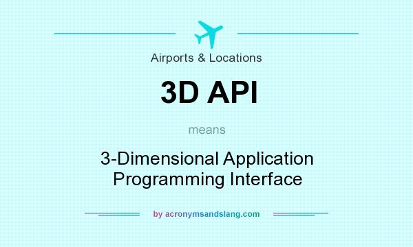 What does 3D API mean? It stands for 3-Dimensional Application Programming Interface