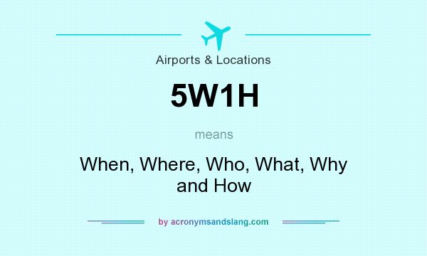 What does 5W1H mean? It stands for When, Where, Who, What, Why and How