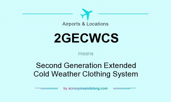 What does 2GECWCS mean? It stands for Second Generation Extended Cold Weather Clothing System