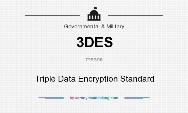 What does 3DES mean? It stands for Triple Data Encryption Standard
