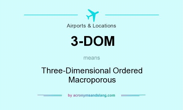 What does 3-DOM mean? It stands for Three-Dimensional Ordered Macroporous
