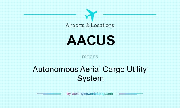 What does AACUS mean? It stands for Autonomous Aerial Cargo Utility System