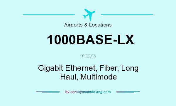 What does 1000BASE-LX mean? It stands for Gigabit Ethernet, Fiber, Long Haul, Multimode