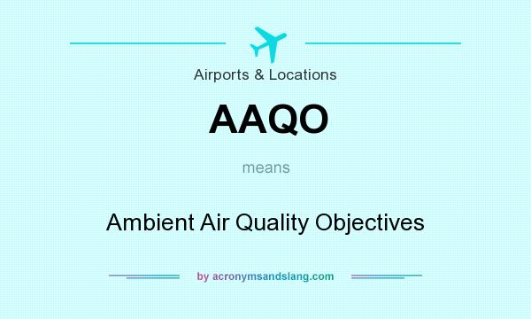 What does AAQO mean? It stands for Ambient Air Quality Objectives