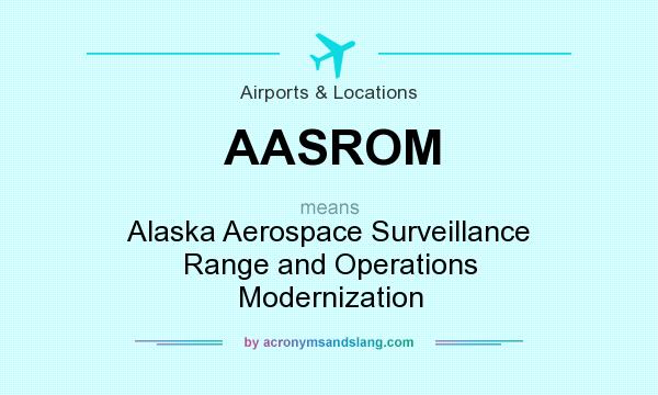What does AASROM mean? It stands for Alaska Aerospace Surveillance Range and Operations Modernization