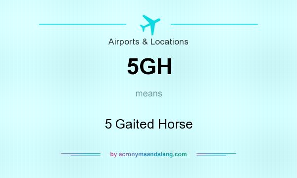 What does 5GH mean? It stands for 5 Gaited Horse