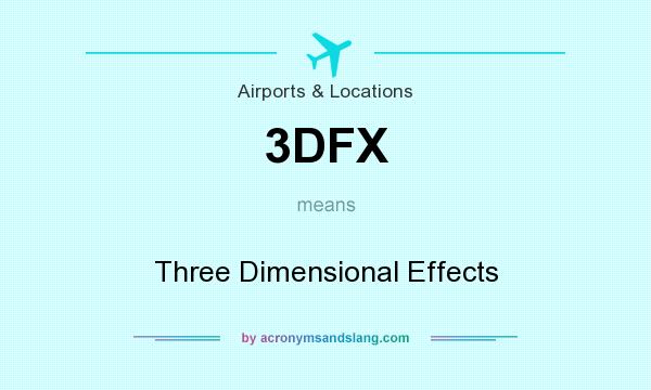 What does 3DFX mean? It stands for Three Dimensional Effects