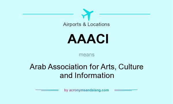 What does AAACI mean? It stands for Arab Association for Arts, Culture and Information