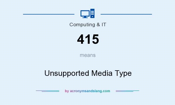 What does 415 mean? It stands for Unsupported Media Type