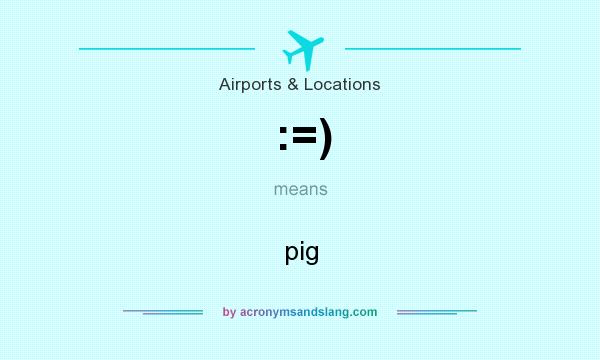 What does :=) mean? It stands for pig