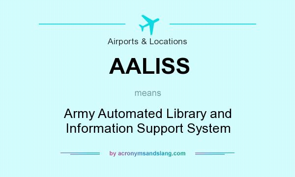 What does AALISS mean? It stands for Army Automated Library and Information Support System
