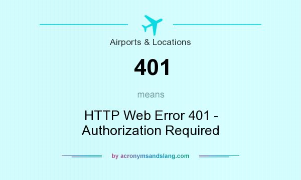What does 401 mean? It stands for HTTP Web Error 401 - Authorization Required