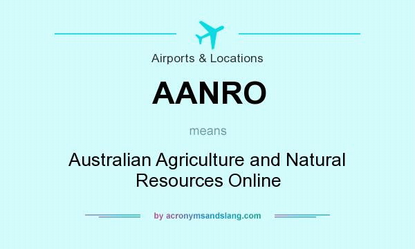 What does AANRO mean? It stands for Australian Agriculture and Natural Resources Online