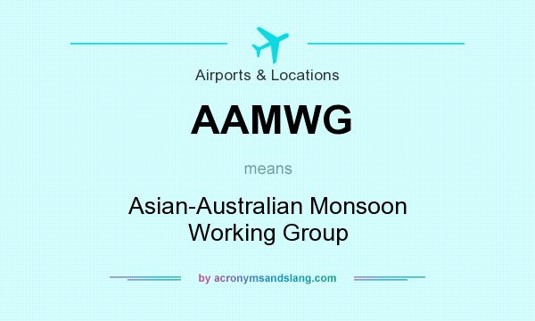 What does AAMWG mean? It stands for Asian-Australian Monsoon Working Group