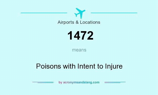 What does 1472 mean? It stands for Poisons with Intent to Injure