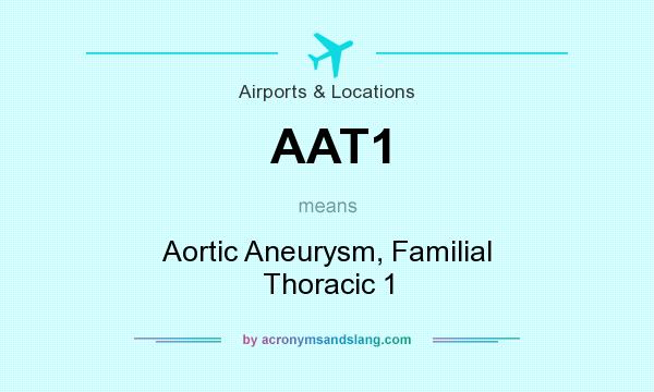 What does AAT1 mean? It stands for Aortic Aneurysm, Familial Thoracic 1