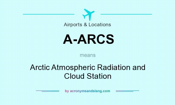 What does A-ARCS mean? It stands for Arctic Atmospheric Radiation and Cloud Station