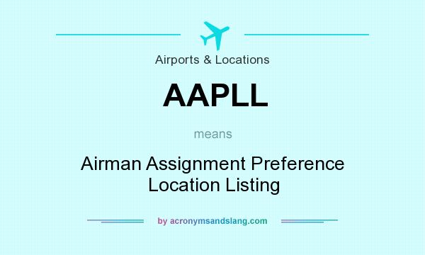 What does AAPLL mean? It stands for Airman Assignment Preference Location Listing