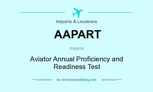 What does AAPART mean? It stands for Aviator Annual Proficiency and Readiness Test