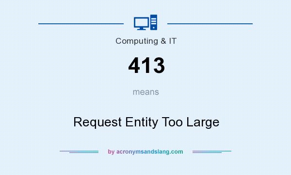 What does 413 mean? It stands for Request Entity Too Large