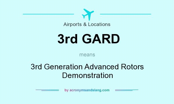 What does 3rd GARD mean? It stands for 3rd Generation Advanced Rotors Demonstration