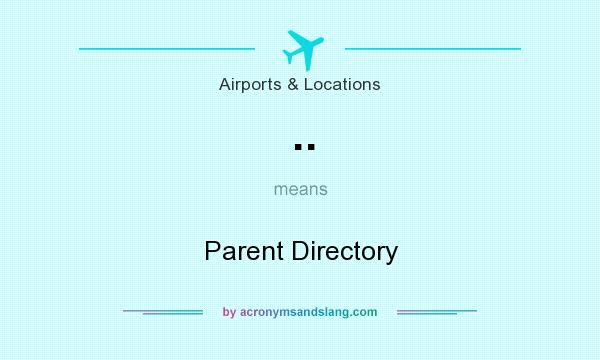 What does .. mean? It stands for Parent Directory
