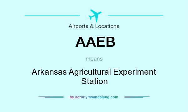 What does AAEB mean? It stands for Arkansas Agricultural Experiment Station