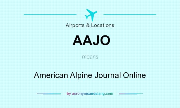 What does AAJO mean? It stands for American Alpine Journal Online