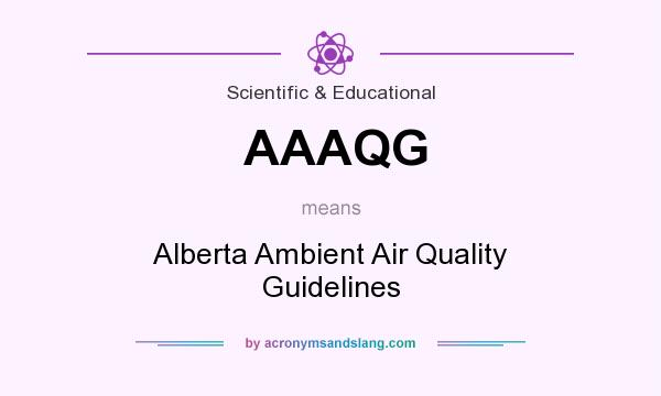 What does AAAQG mean? It stands for Alberta Ambient Air Quality Guidelines
