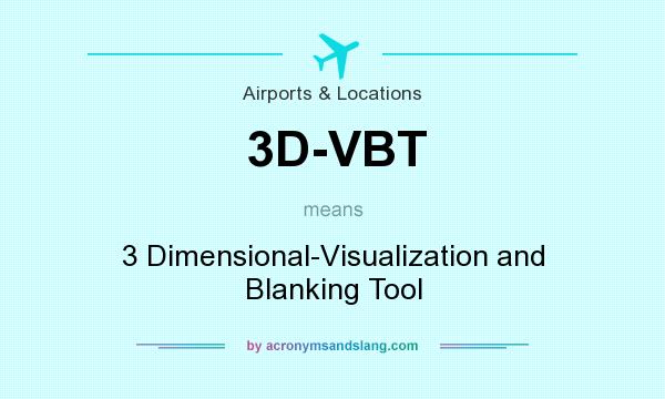 What does 3D-VBT mean? It stands for 3 Dimensional-Visualization and Blanking Tool