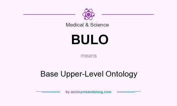 What does BULO mean? It stands for Base Upper-Level Ontology