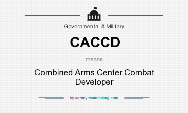 What does CACCD mean? It stands for Combined Arms Center Combat Developer