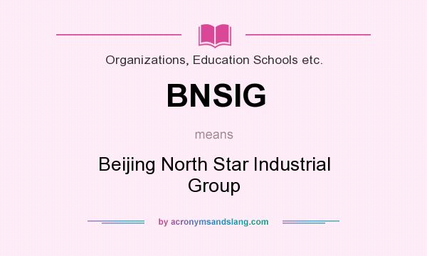 What does BNSIG mean? It stands for Beijing North Star Industrial Group