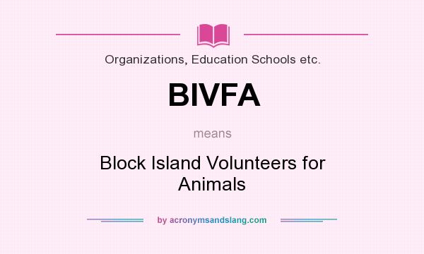 What does BIVFA mean? It stands for Block Island Volunteers for Animals
