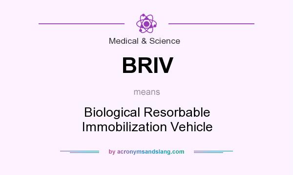 What does BRIV mean? It stands for Biological Resorbable Immobilization Vehicle