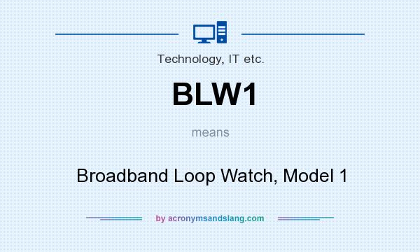 What does BLW1 mean? It stands for Broadband Loop Watch, Model 1