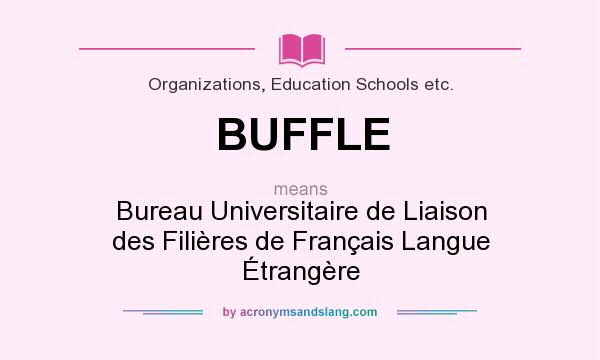 What does BUFFLE mean? It stands for Bureau Universitaire de Liaison des Filières de Français Langue Étrangère