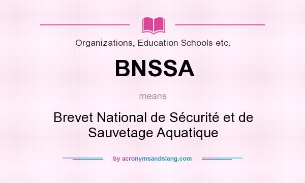 What does BNSSA mean? It stands for Brevet National de Sécurité et de Sauvetage Aquatique