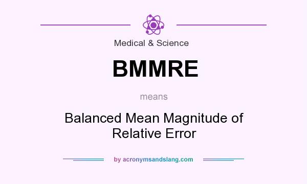 What does BMMRE mean? It stands for Balanced Mean Magnitude of Relative Error