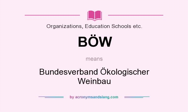 What does BÖW mean? It stands for Bundesverband Ökologischer Weinbau