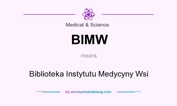 What does BIMW mean? It stands for Biblioteka Instytutu Medycyny Wsi