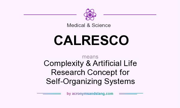 What does CALRESCO mean? It stands for Complexity & Artificial Life Research Concept for Self-Organizing Systems