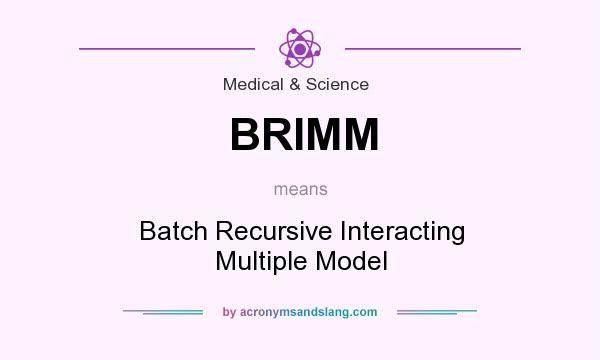 What does BRIMM mean? It stands for Batch Recursive Interacting Multiple Model