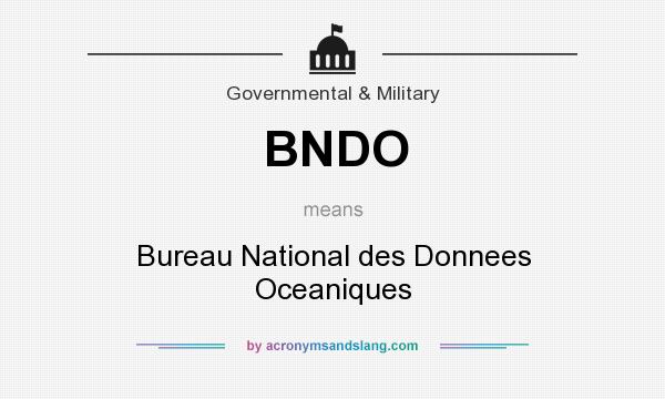What does BNDO mean? It stands for Bureau National des Donnees Oceaniques