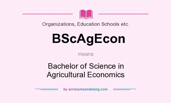 What does BScAgEcon mean? It stands for Bachelor of Science in Agricultural Economics