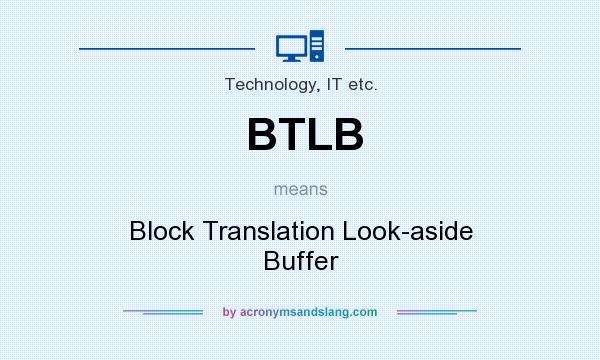 What does BTLB mean? It stands for Block Translation Look-aside Buffer