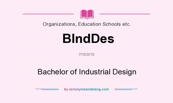 What does BIndDes mean? It stands for Bachelor of Industrial Design