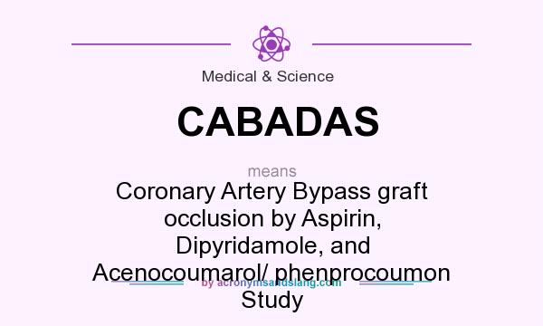 What does CABADAS mean? It stands for Coronary Artery Bypass graft occlusion by Aspirin, Dipyridamole, and Acenocoumarol/ phenprocoumon Study