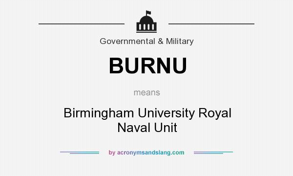 What does BURNU mean? It stands for Birmingham University Royal Naval Unit