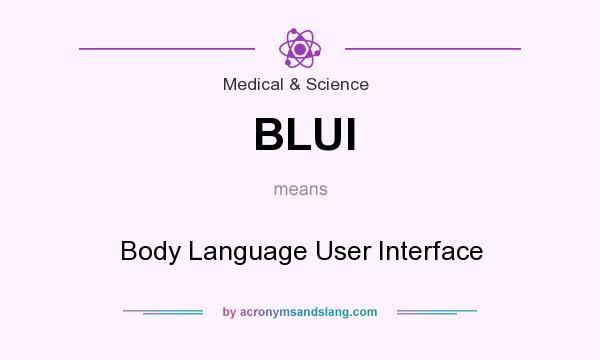 What does BLUI mean? It stands for Body Language User Interface